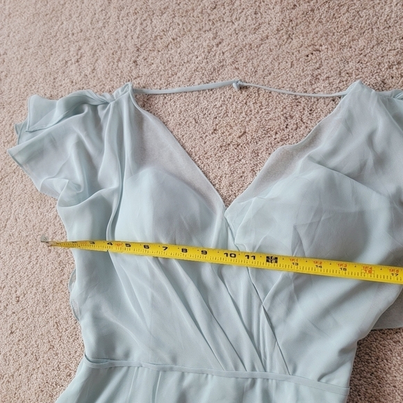 NWT Morilee Chiffon Bridesmaid Dress with Flutter Sleeve and Front Slit 8 - Picture 6 of 10